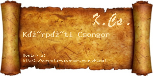 Kárpáti Csongor névjegykártya